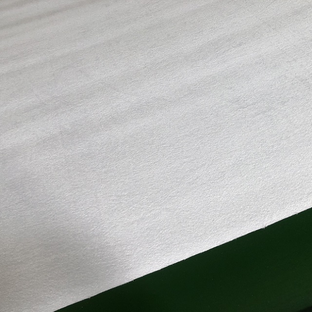 Tissu éponge blanc 130 g/m² 80 % coton 20 % polyester laminé avec TPU/imperméable/respirant/acariens