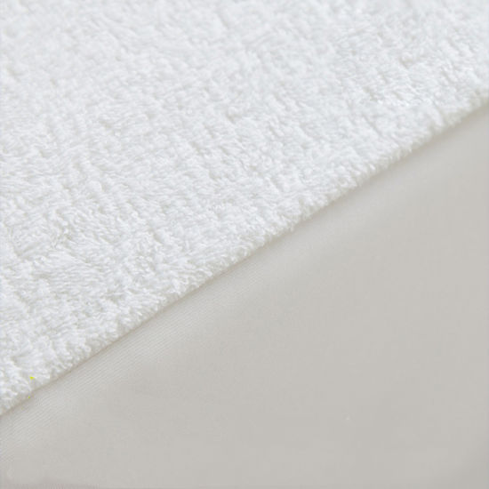 Protège-matelas en coton éponge lisse et silencieux pour 45,7 cm de profondeur.